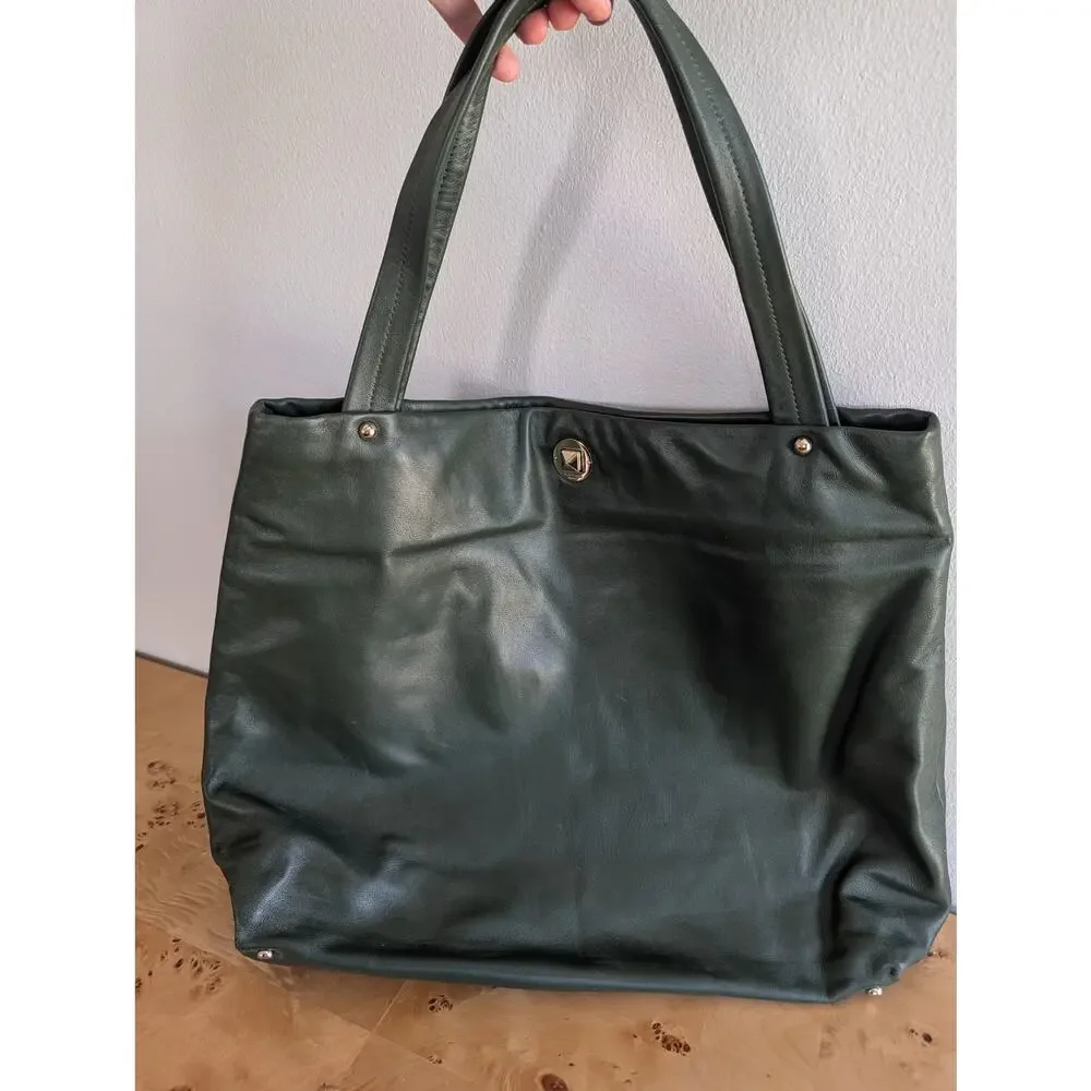 Kate Spade Sutton Place Claudia Lamb Skin Leather Tote Hunter Green